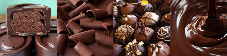 čokoládové výrobky spracované strojmi Pomati